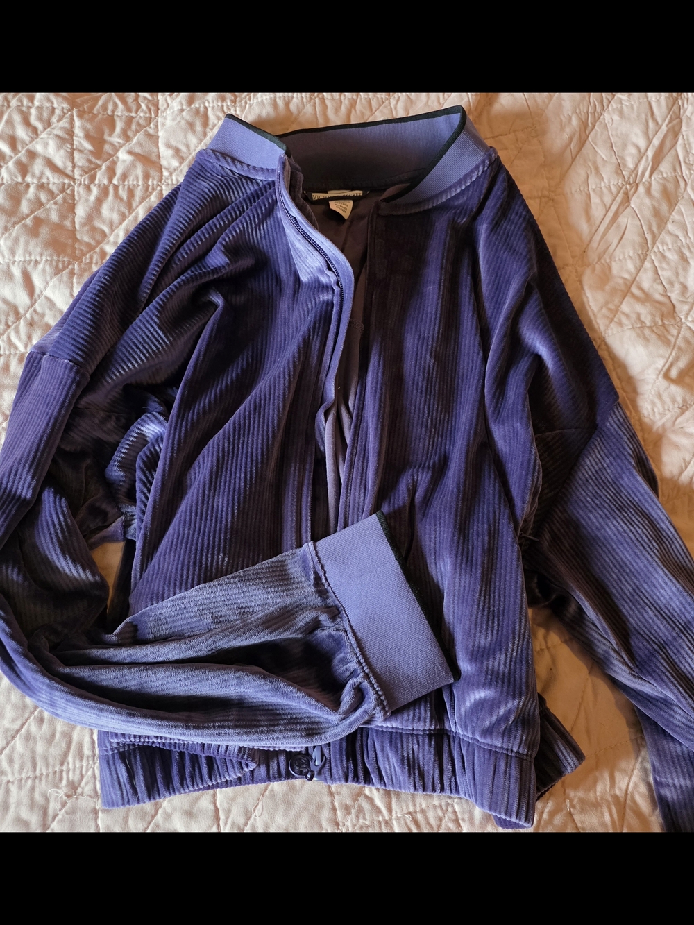 Victoria's Secret Deep Plum Ribbed Velvet Jacket And Matching Pants